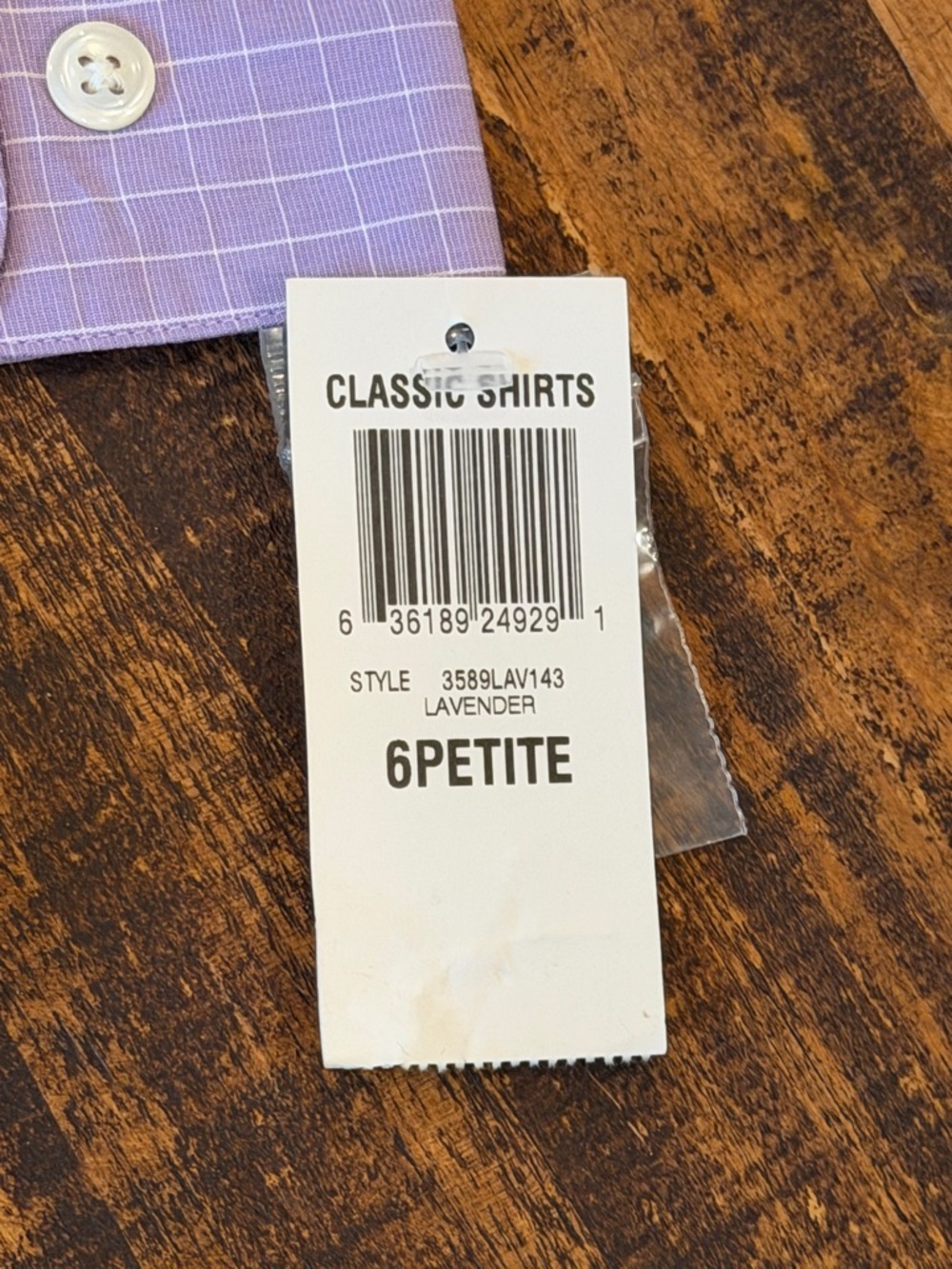 Charter Club Lavender Plaid Button-Front Shirt - Picture 3 of 4